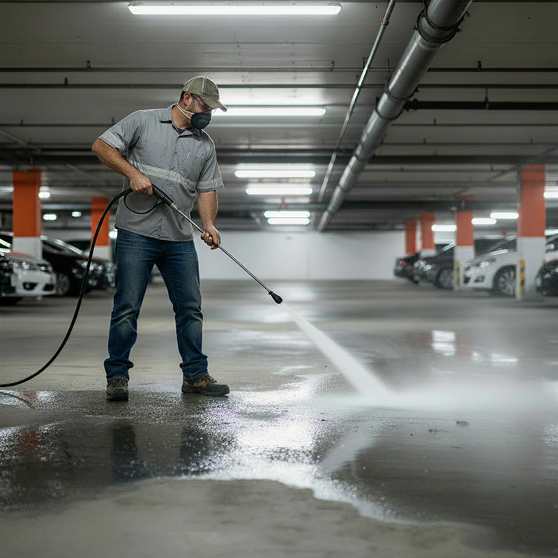 buswell bennett pressure washing detail parking garage